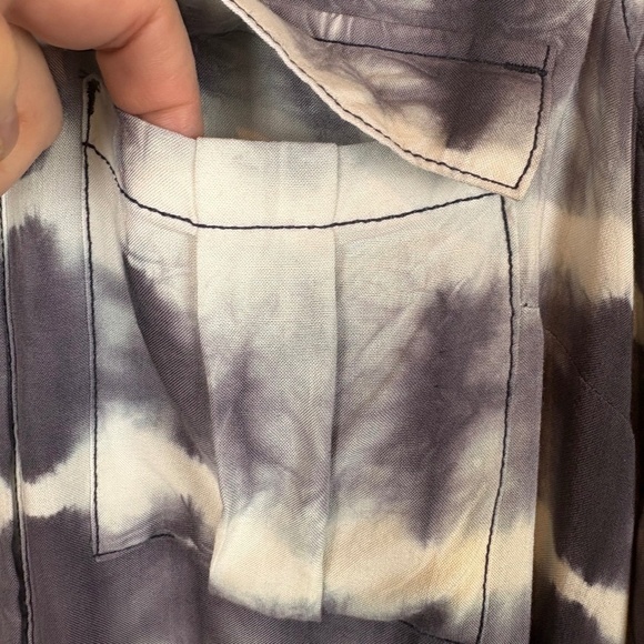 NWT A.n.a (A New Approach) Deep Purple/White Tye Dye Sleeveless Collared Top - Picture 4 of 12